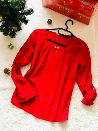 Блуза жіноча офісна червого кольору